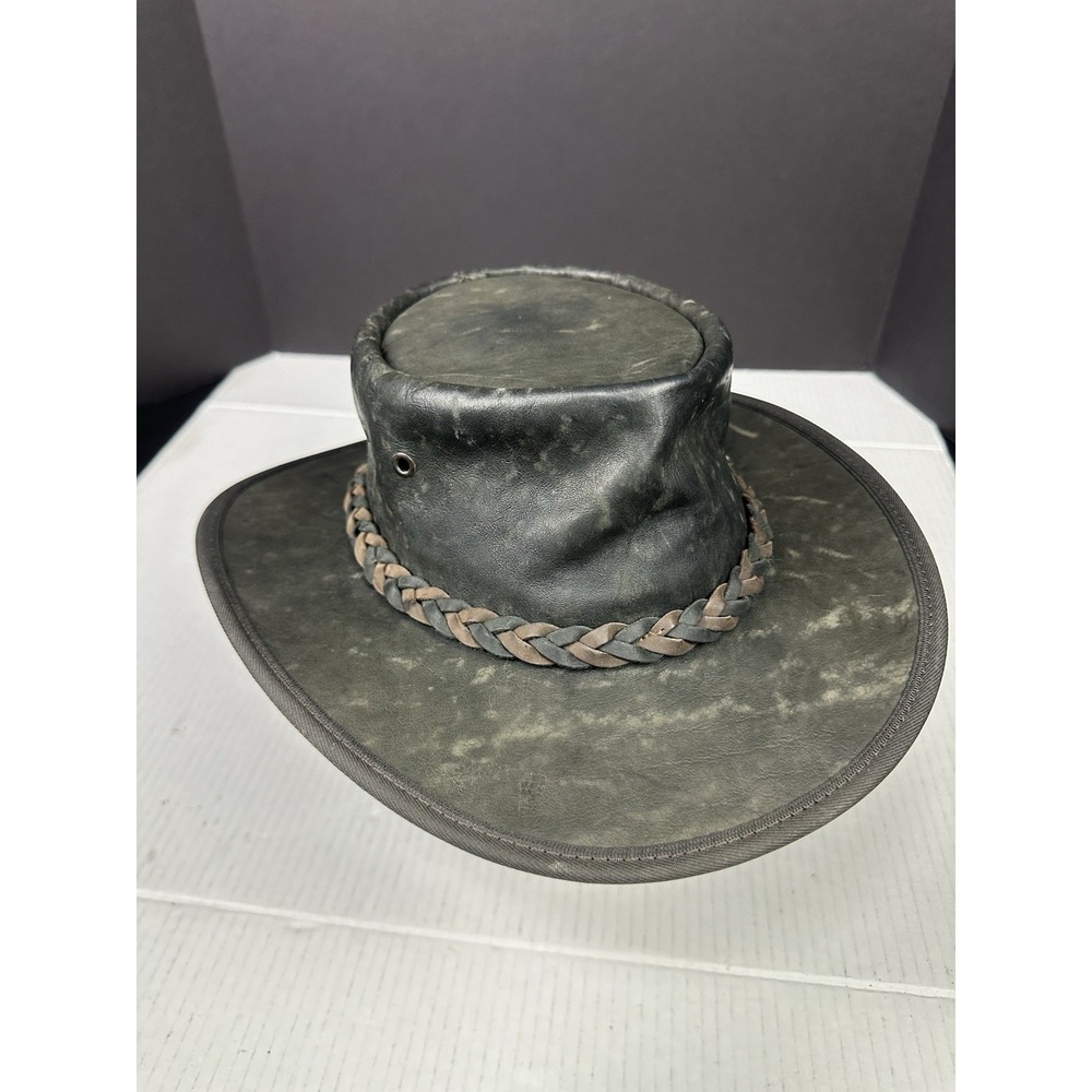 Barmah Kangaroo Leather Hat 1018 Sundowner Medium Black